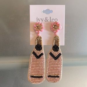 Champagne Bottled Beaded Earrings